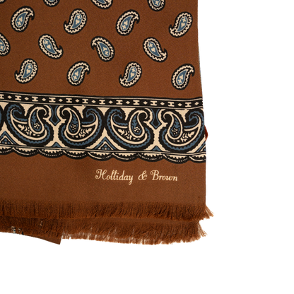 Holliday & Brown | Silk Summer Scarf Foulard Terracotta Paisley 56875 6