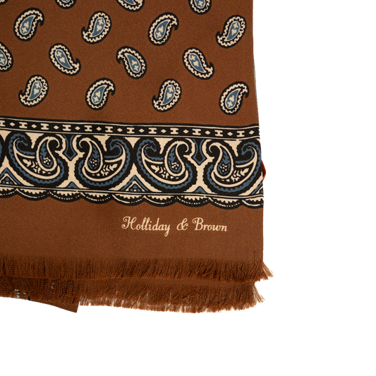 Holliday & Brown | Silk Summer Scarf Foulard Terracotta Paisley 56875 6