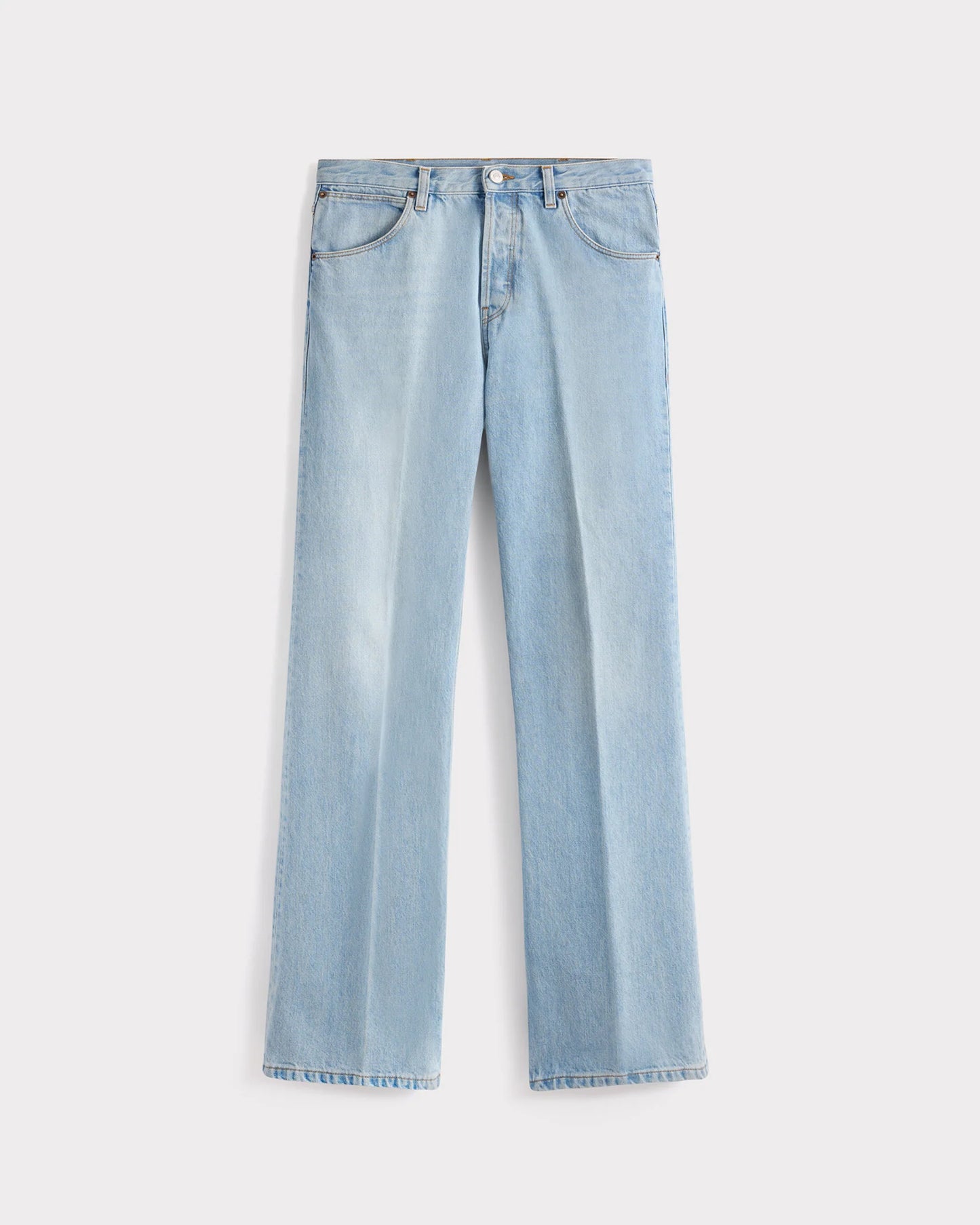 Husbands Paris | Flared High Waisted Jeans In Blue Stone Wash