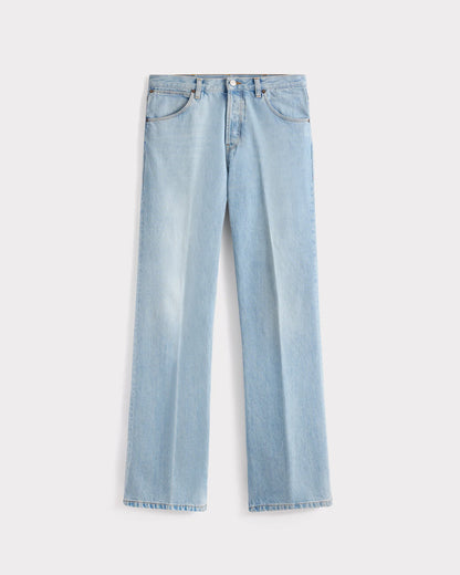 Husbands Paris | Flared High Waisted Jeans In Blue Stone Wash
