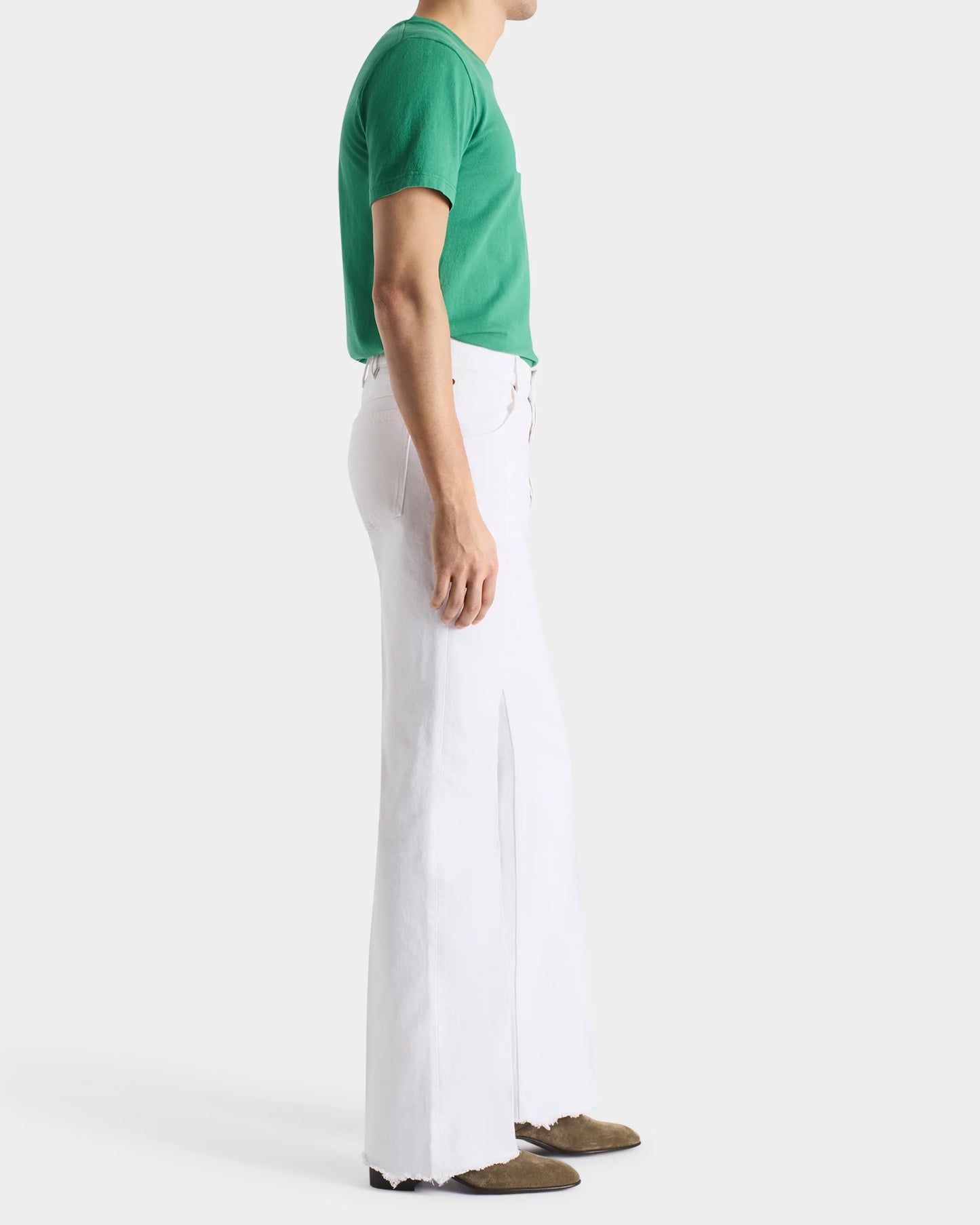 Husbands Paris | Flared High Waisted Jeans In Denim White