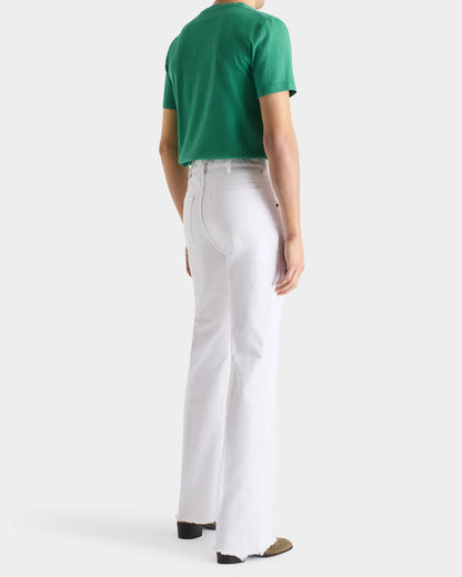 Husbands Paris | Flared High Waisted Jeans In Denim White