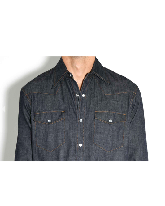 Husbands Paris | Selvedge Denim Indigo Western Shirt
