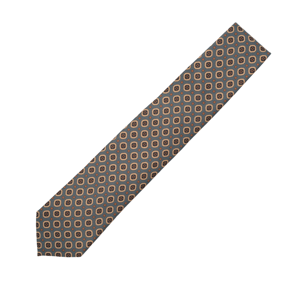Holliday & Brown | Vintage Blue Medallion Motif Tie I2603 12