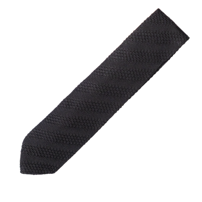 Seven Fold | Knit Tie Black