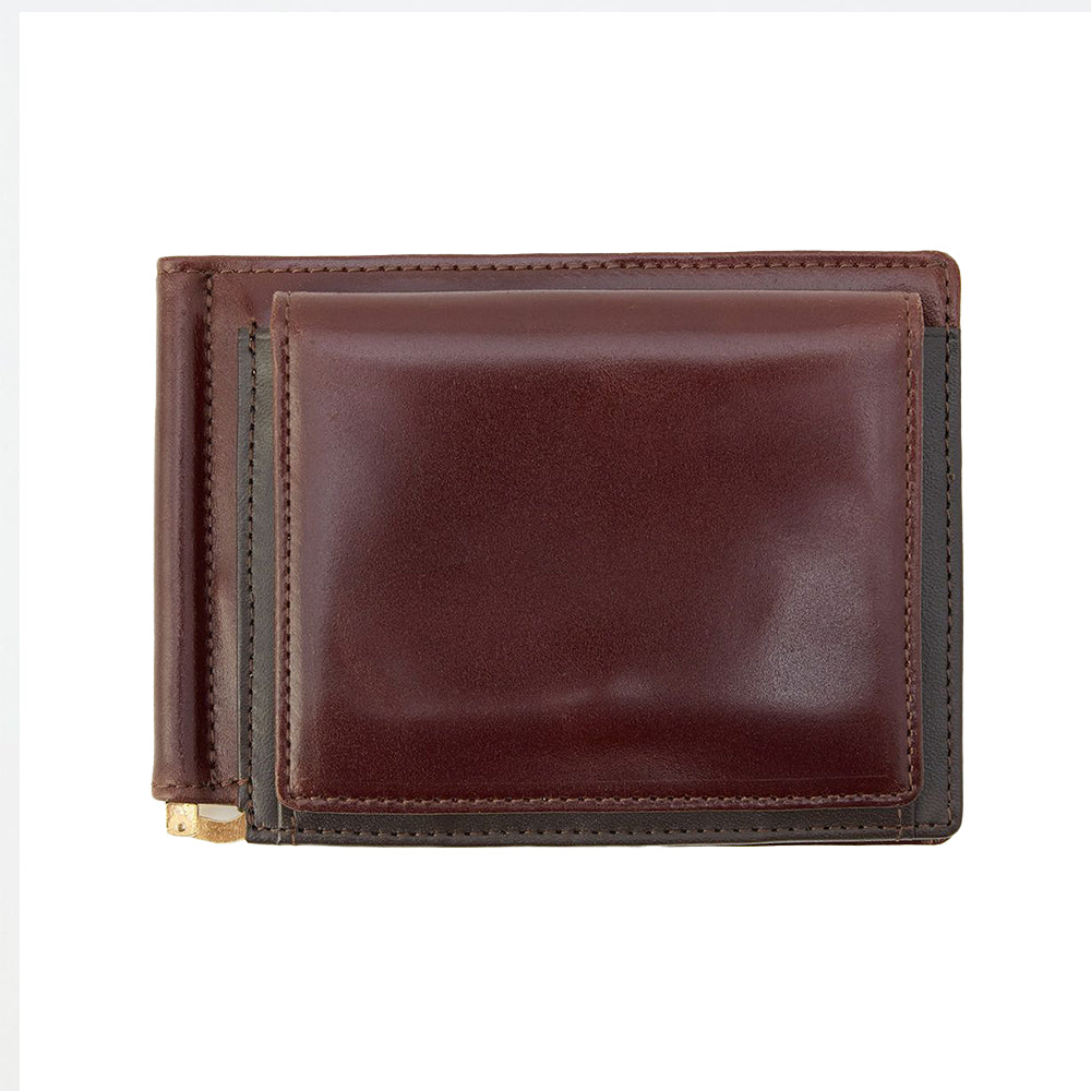 Glenroyal | Money Clip With Coin Pocket Bordo Cordovan