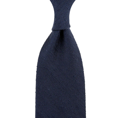 Shibumi Firenze | Plain Shantung Silk Tie Navy