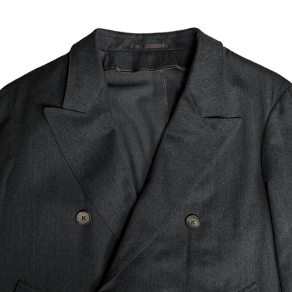Coherence | Berto Dolmany Satin Double Breasted Coat Grey