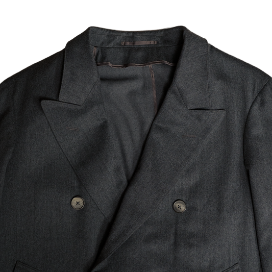 Coherence | Berto Dolmany Satin Double Breasted Coat Grey