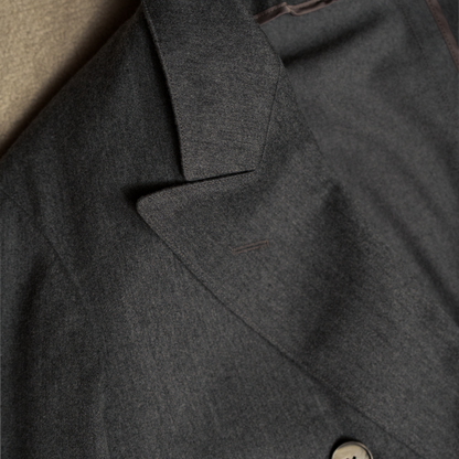 Coherence | Berto Dolmany Satin Double Breasted Coat Grey