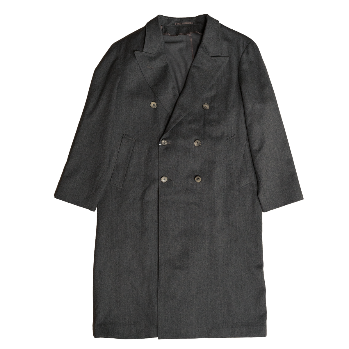 Coherence | Berto Dolmany Satin Double Breasted Coat Grey