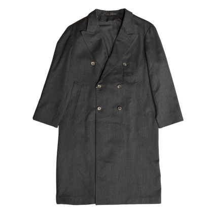 Coherence | Berto Dolmany Satin Double Breasted Coat Grey
