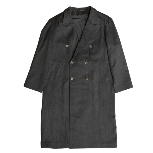 Coherence | Berto Dolmany Satin Double Breasted Coat Grey