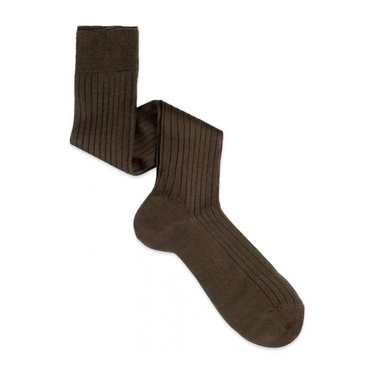 Sozzi | Classic Rib Knee High Socks Dark Brown