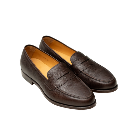 Oriental Shoemaker | Albers Penny Loafer Dark Brown Grain