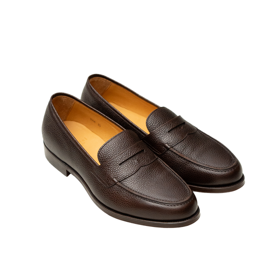 Oriental Shoemaker | Albers Penny Loafer Dark Brown Grain