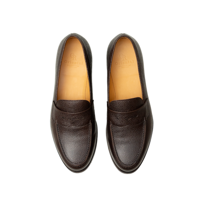 Oriental Shoemaker | Albers Penny Loafer Dark Brown Grain