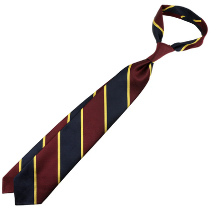 Shibumi Firenze | Japanese Repp Stripe Silk Tie Navy / Burgundy / Gold