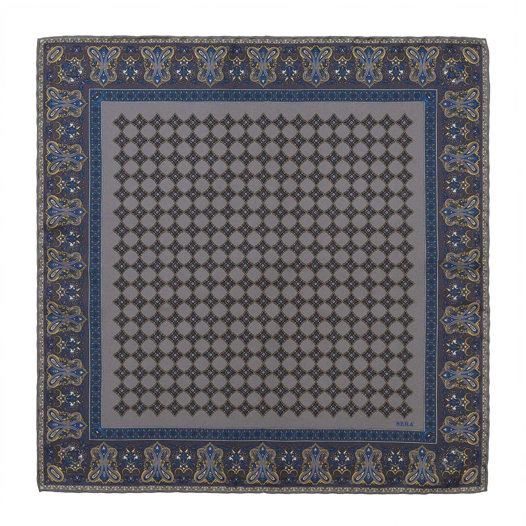 Serà Fine Silk | Ravenna Grey Silk Pocket Square