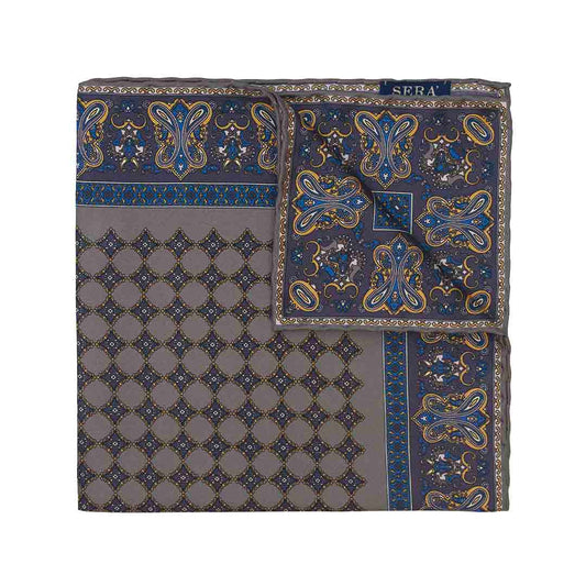 Serà Fine Silk | Ravenna Grey Silk Pocket Square