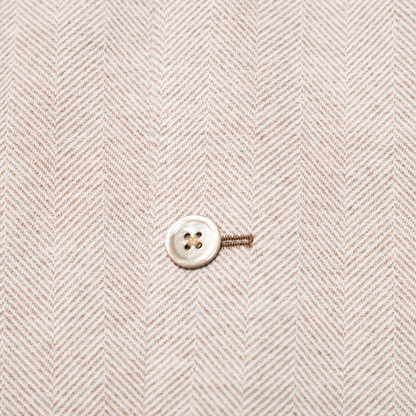Ring Jacket | Nehru Jacket Beige Brown Herringbone