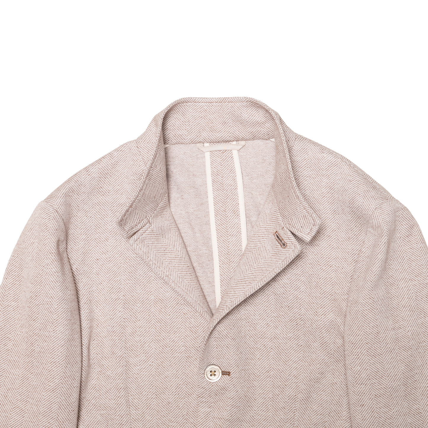 Ring Jacket | Nehru Jacket Beige Brown Herringbone