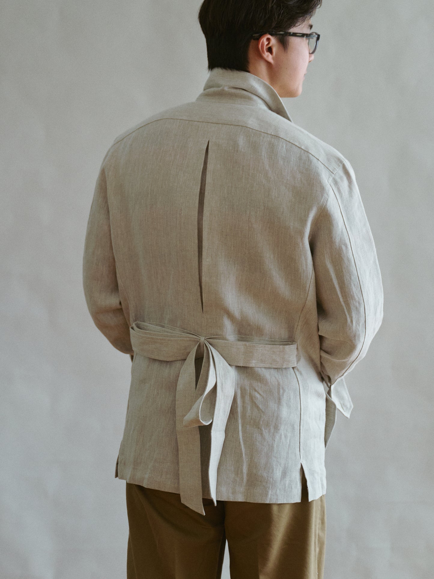 Ascot Chang | Belted Linen Jungle Jacket Beige