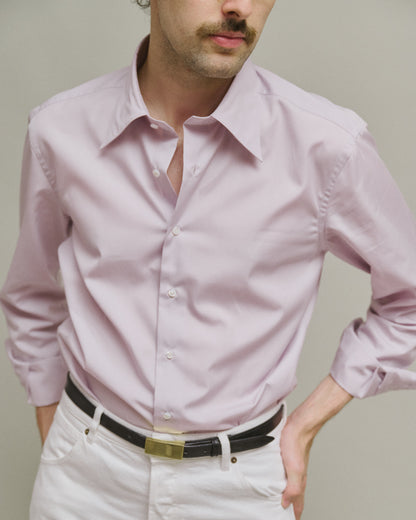 Husbands Paris | Wide Collar Shirt in Supima Cotton Poplin Lilac