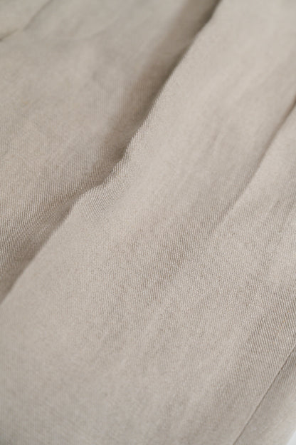 Echizenya | Ecru Pleated Pure Linen Trousers