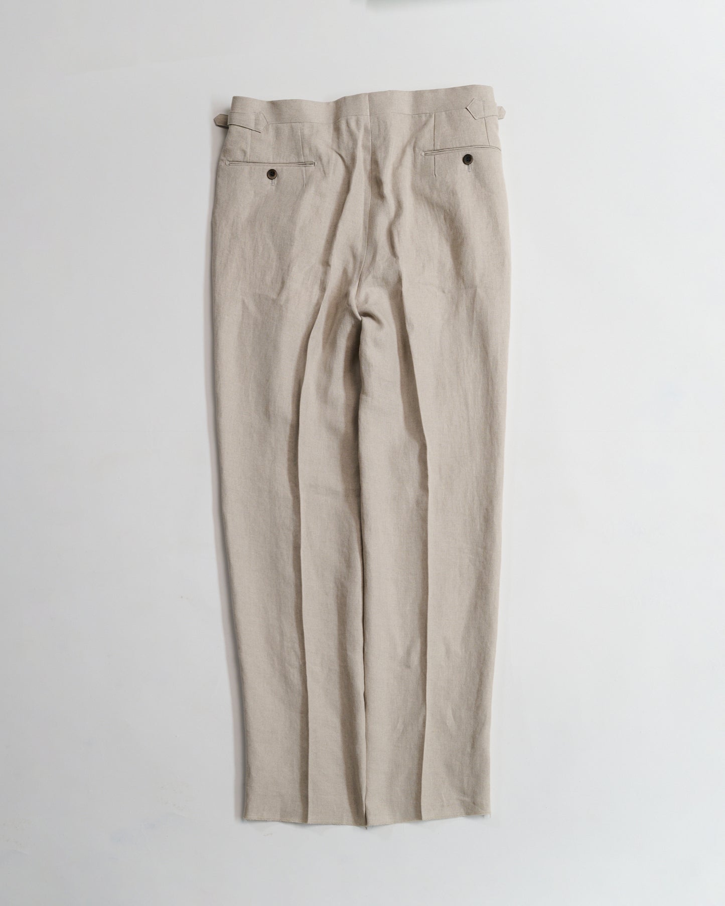 Echizenya | Ecru Pleated Pure Linen Trousers