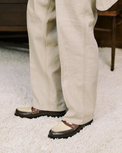 J.M.Weston | 180 Loafer Dark Brown/Tan/Porcelain Box Calf