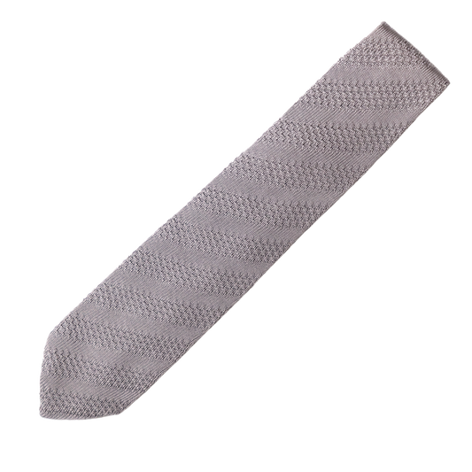 Seven Fold | Knit Tie Light Grey