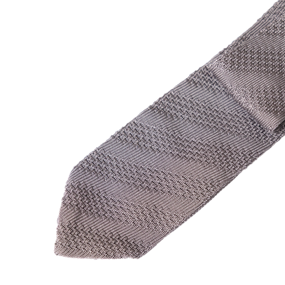 Seven Fold | Knit Tie Light Grey