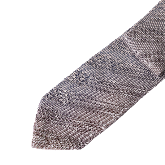 Seven Fold | Knit Tie Light Grey