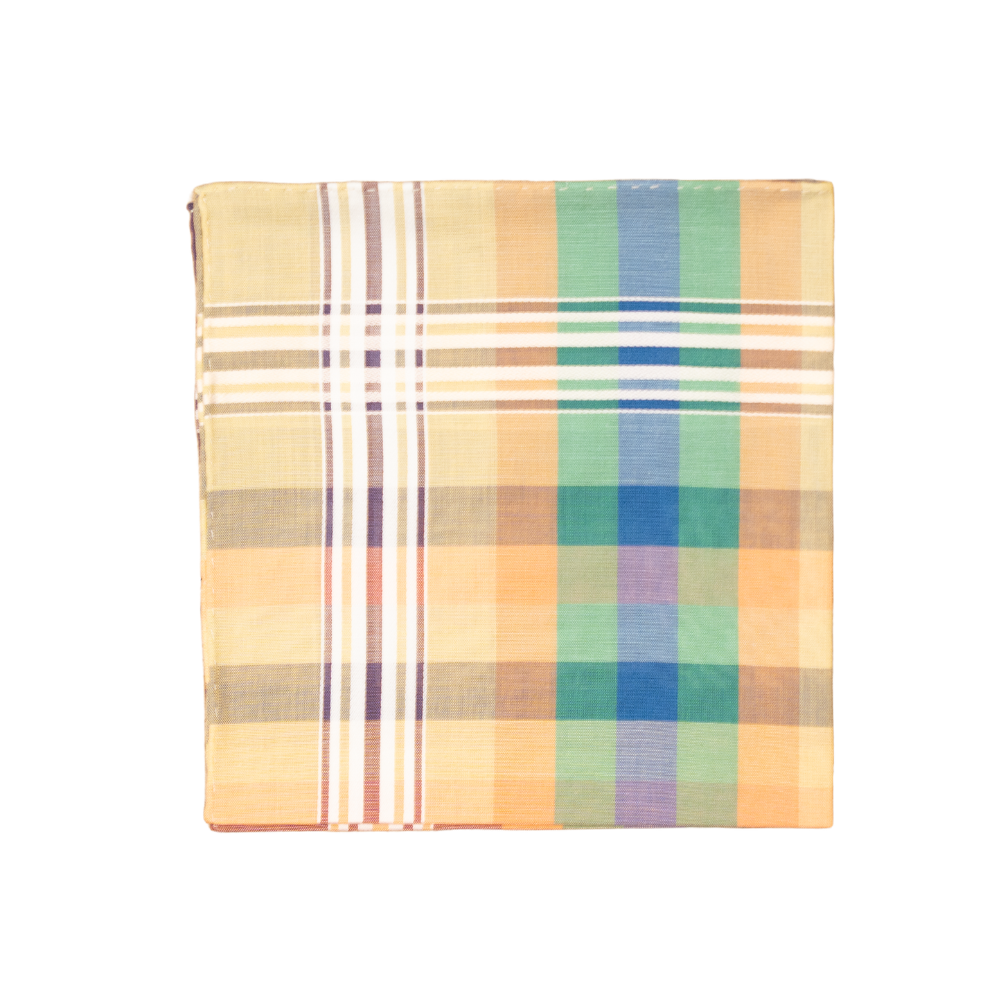 Simonnot Godard | Madras Bleu Pocket Square