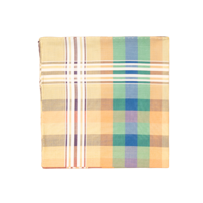Simonnot Godard | Madras Bleu Pocket Square