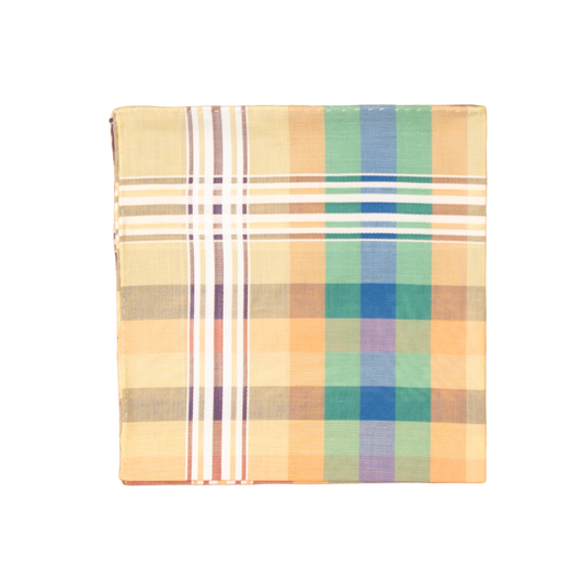 Simonnot Godard | Madras Bleu Pocket Square