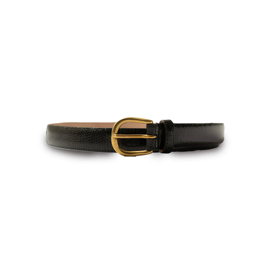 Simonnot Godard | Lizard 25mm Brass Black Belt