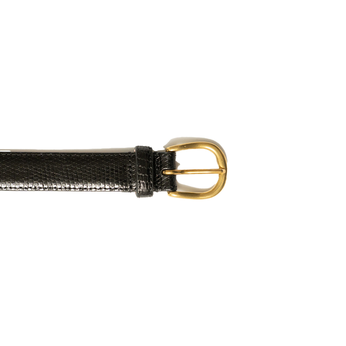 Simonnot Godard | Lizard 25mm Brass Black Belt