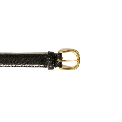 Simonnot Godard | Lizard 25mm Brass Black Belt