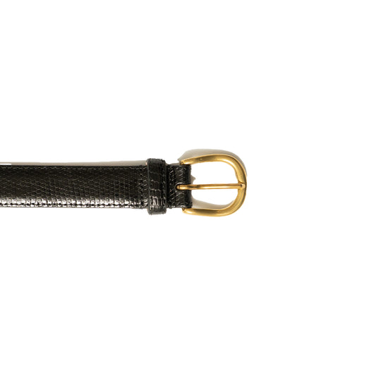 Simonnot Godard | Lizard 25mm Brass Black Belt