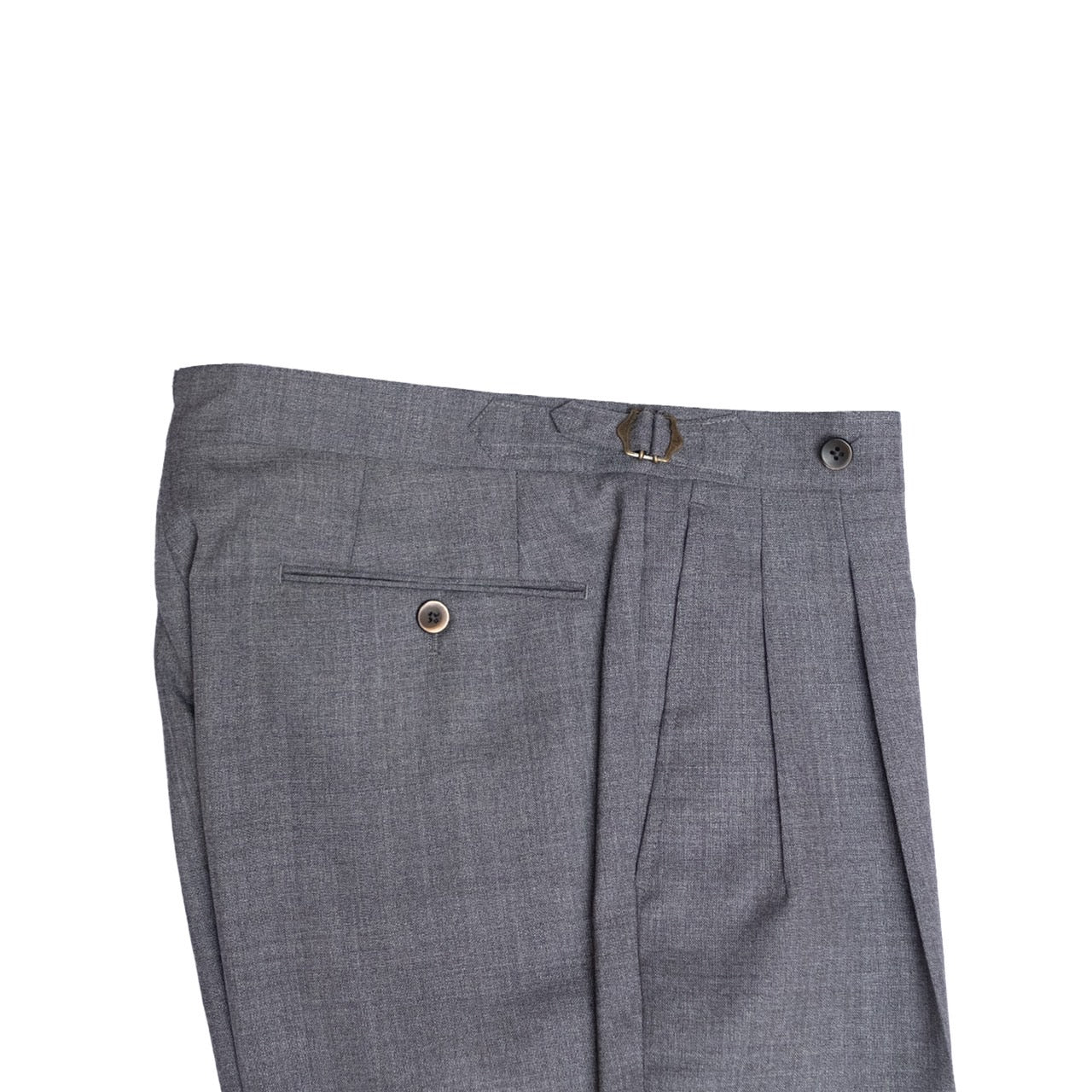 Echizenya | Medium Grey Pleated Wool Trousers