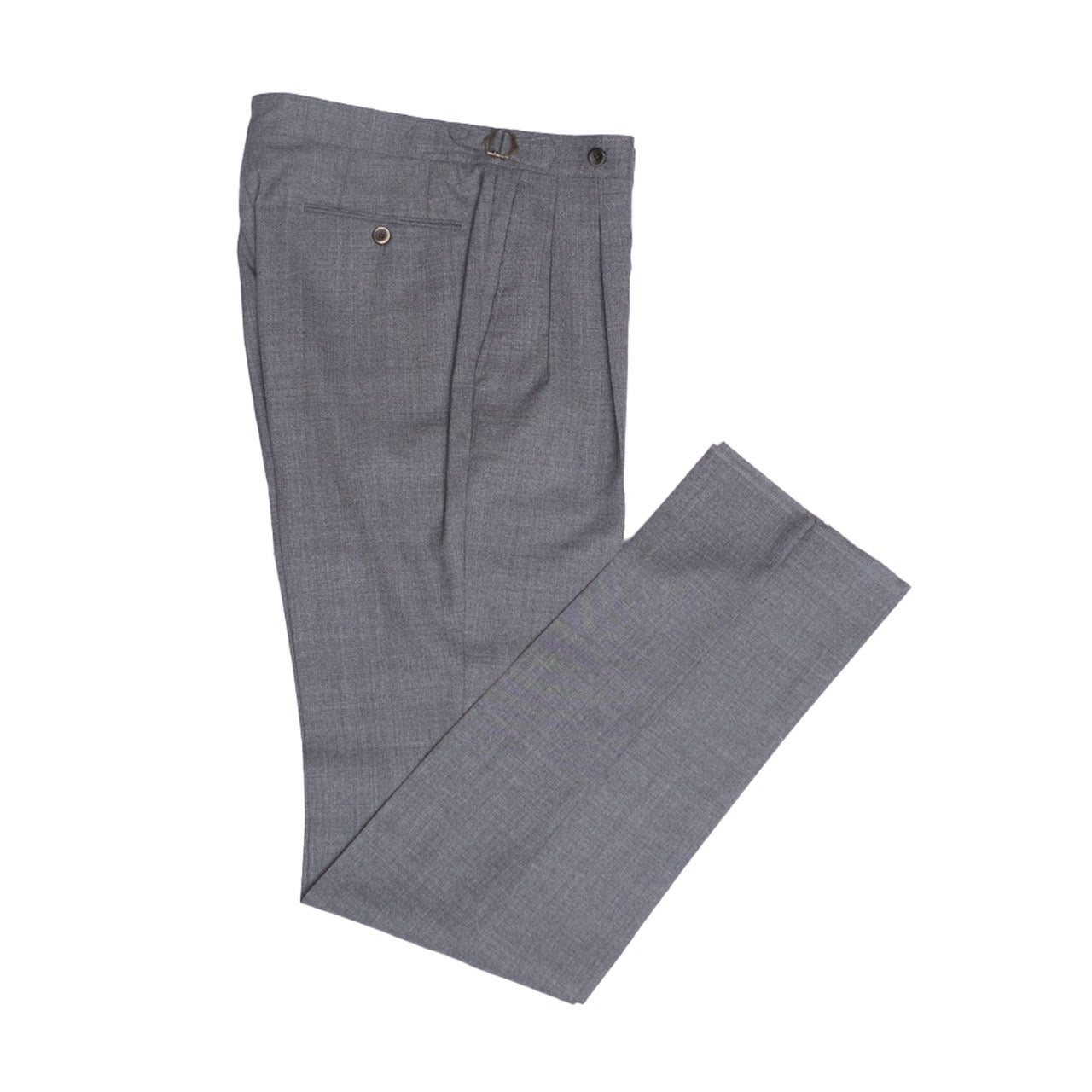 Echizenya | Medium Grey Pleated Wool Trousers