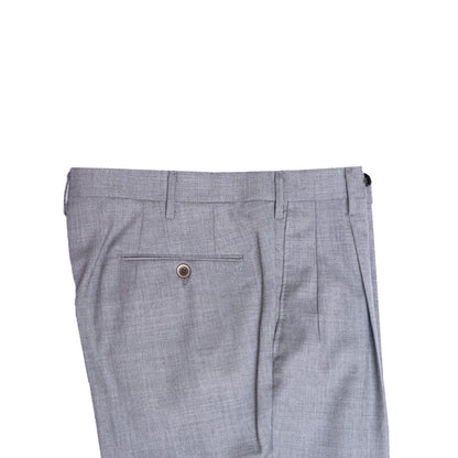 Echizenya | Osaku Light Grey Pleated Wool Trousers