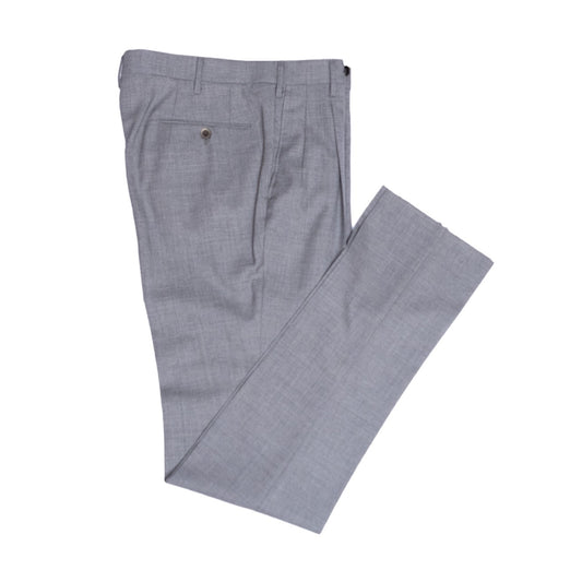 Echizenya | Osaku Light Grey Pleated Wool Trousers