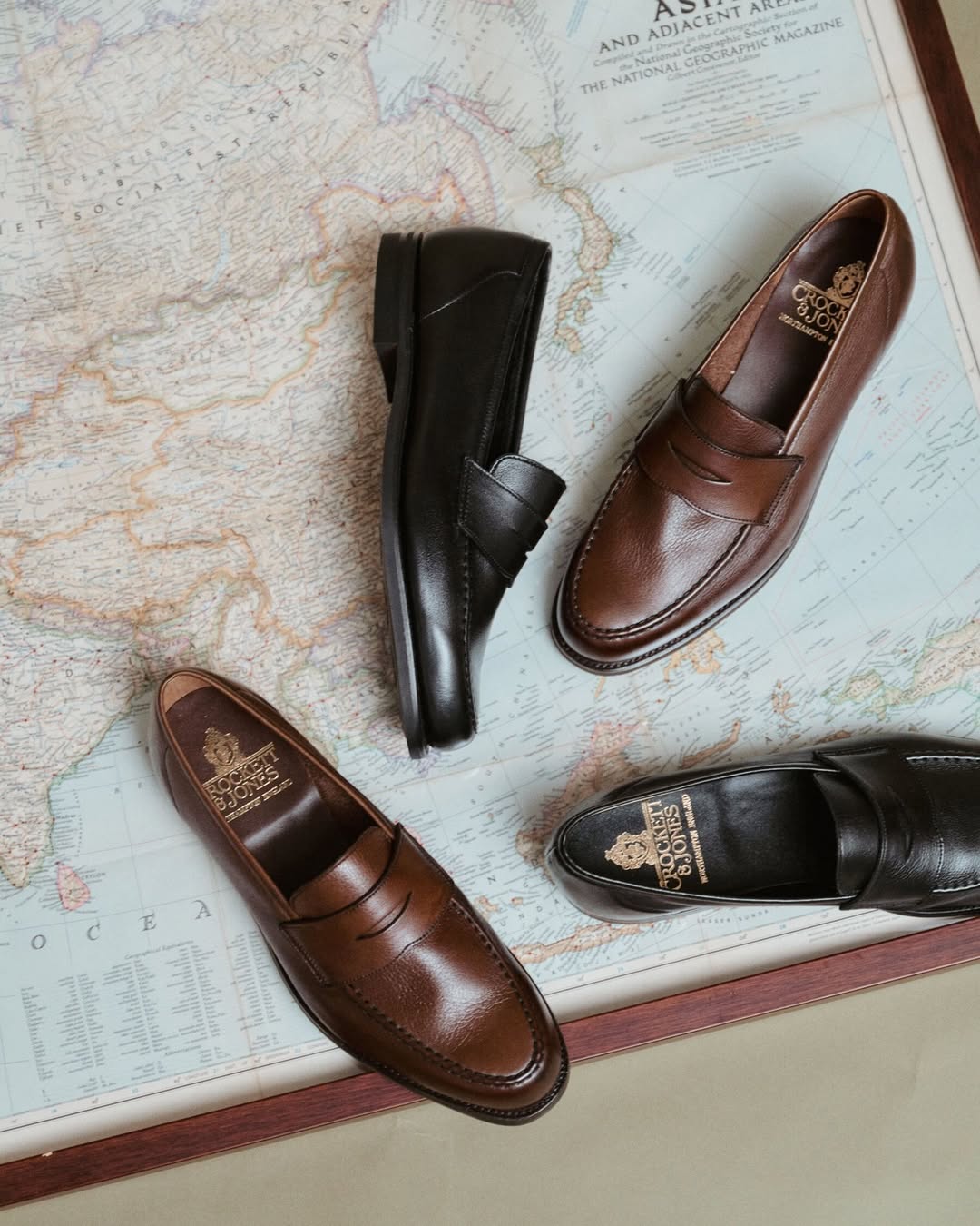 Crockett & Jones | Harvard Penny Loafer Walnut Milled Calf