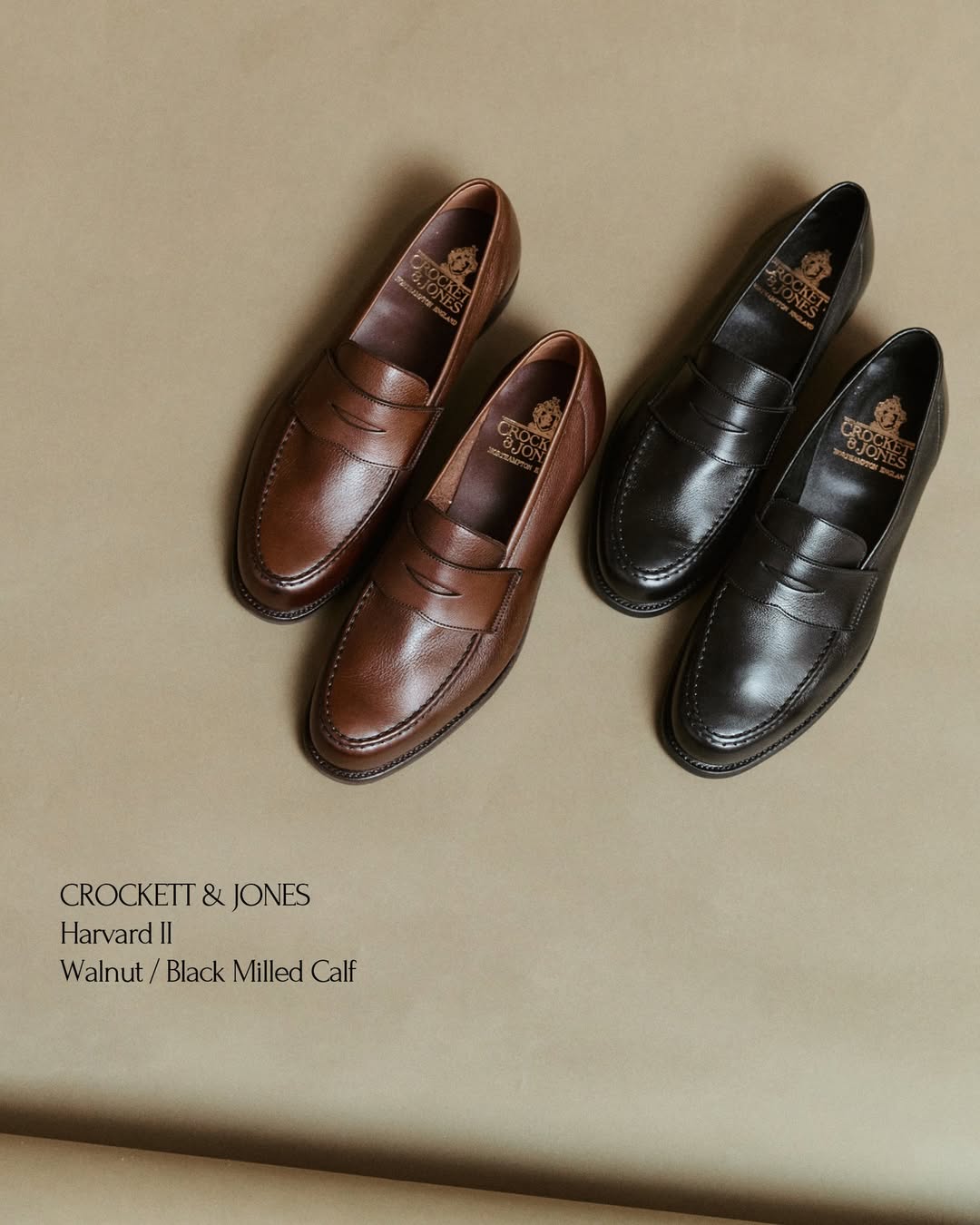 Crockett & Jones | Harvard Penny Loafer Walnut Milled Calf