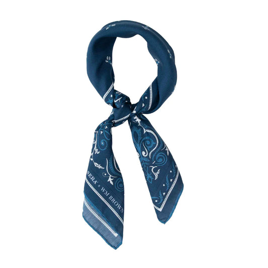 Serà Fine Silk | Serà x WM Brown - Cotton & Silk Blue Bandana
