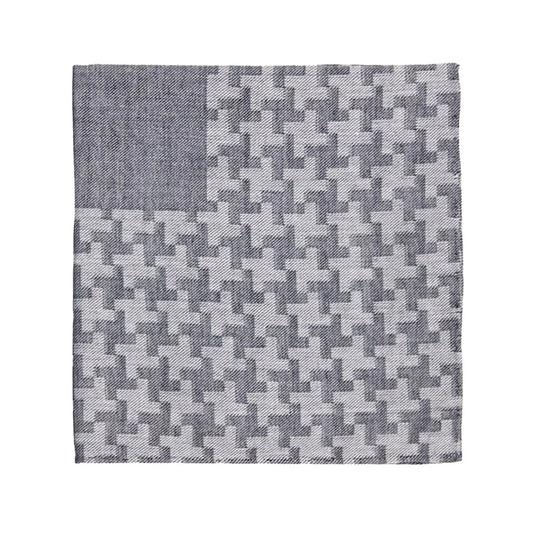 Simonnot Godard | Dark Grey Printed Pocket Square