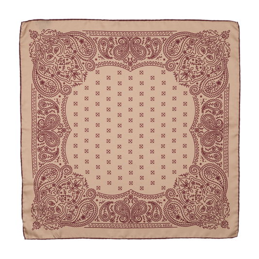 Serà Fine Silk | Simple Paisley - Havana Cotton & Silk Bandana